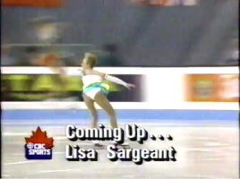 Lisa Sargeant with girl in red-black dress on warmup 1991 WC SP.png Lisa Sargeant with girl in red-black dress on warmup 1991 WC SP.png