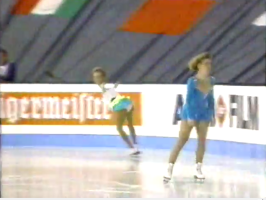 Lisa Sargeant with blonde girl  on warmup 1991 WC SP.png