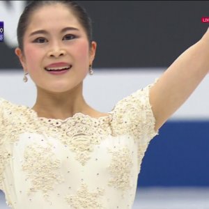 Satoko Miyahara - World Figure Skating Championships 2019 SP (Eurposport, Russian commentary)