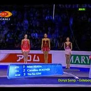 Carolina Kostner - World Figure Skating Championships 2008 Medal Ceremony (TRT 3, Turkish commentary)
