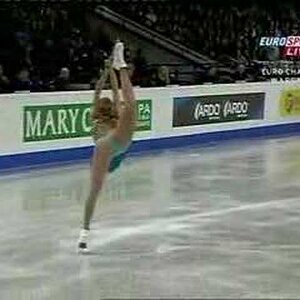 Carolina Kostner - European Figure Skating Championships 2007 SP (Eurosport, British commentary)