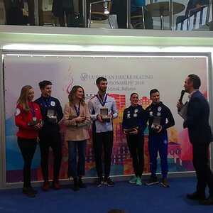 Charlène Guignard & Marco Fabbri - 2019 European Championships Questions after Small Medals