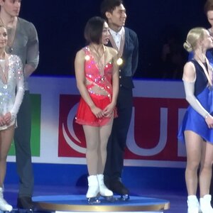 Wenjing Sui & Cong Han Season 2016-2017 WC Pairs Medal Ceremony