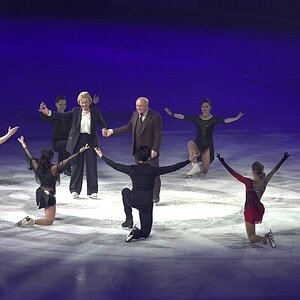 Artur Gachinski's coach Alexei Mishin thanks his students at his 80th birthday gala show, March 2021