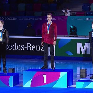 Evgeni Semenenko - Medal Ceremony. Russian Junior Figure Skating Championship 2021