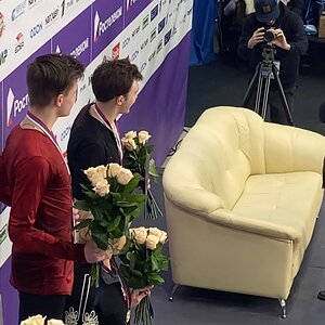 Evgeni Semenenko, Dmitry Aliev, Petr Gumennik, Medal Ceremony 28.02.2021 Russian Cup Final