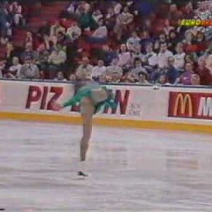 Marina Kielmann (FRG) - 1990 Worlds, Ladies' Free Skate (German Broadcast Feed)