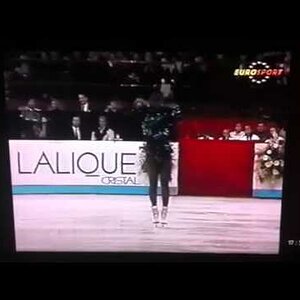 Surya Bonaly 1990 Lalique Trophy free program (Quad Salchow attempt) + Podium