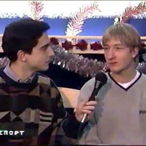 Evgeni Plushenko post LP Interview - 1999 Russian Nationals LP