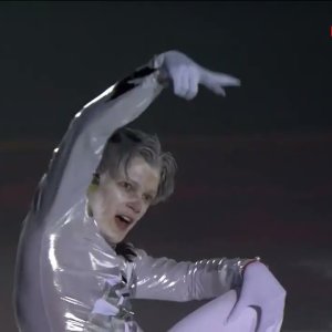 Evgeni Semenenko skates to "Frost" by Tomorrow X Together .