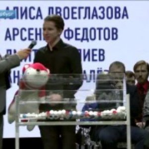 Andrei Mozalev at the drawing of the Jumping Tournament: Fragment from Channel 1 News, 04.12.2022