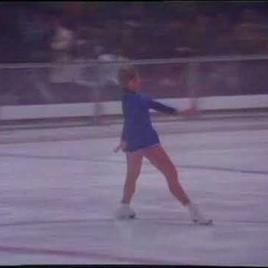 Trixi Schuba winning the 1972 Olympic crown with Eva Pawlik at the microphone
