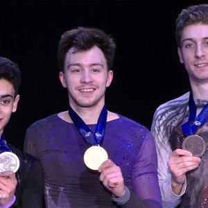 Dmitri Aliev, Artur Danielian, Moris Kvitelashvili - EC2020 Medal Ceremony