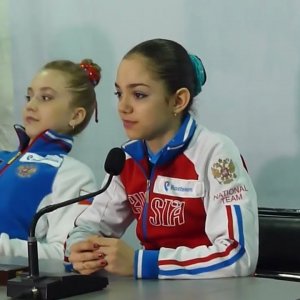 Evgenia Medvedeva - 2014 World Junior Championships Press conference after FS