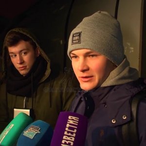Dmitry Aliev and Mikhail Kolyada on the arriving home from the European championships 2018