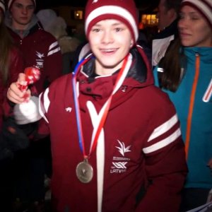 Deniss Vasiljevs - European Youth Winter Olympics Festival 2015 - medal ceremony + fluff