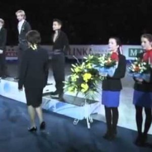 Evgeni Plushenko, Artur Gachinski, Florent Amadio EC 2012 Medal Ceremony