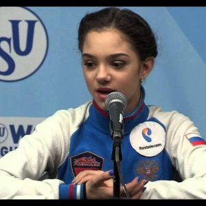 Evgenia Medvedeva - 2016 World Championships - Press conference after SP