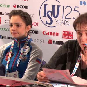 Evgenia Medvedeva - 2017 World Championships - Press conference after FS