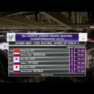 Alexander Samarin - Junior Men FS Warm up Group 4 WJC2015