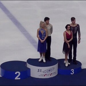 Gilles & Poirier - Golden Spin of Zagreb 2018 Medal Ceremony (with Popova & Mozgov)
