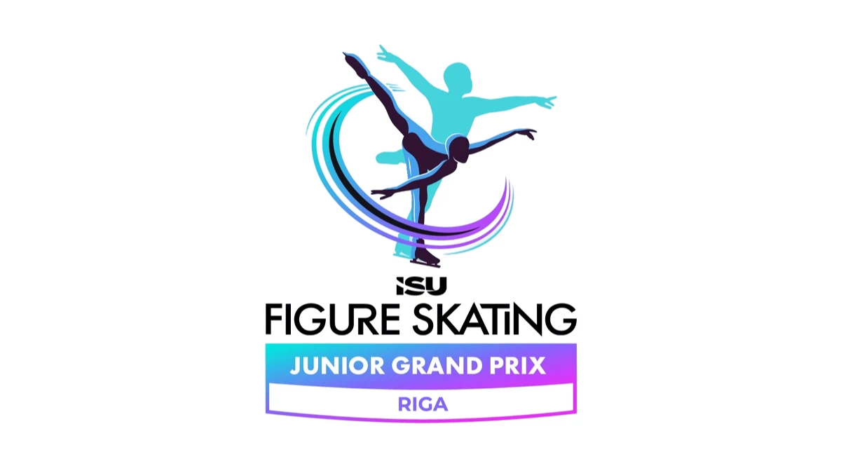 Official event logo for the 2026 ISU Junior Grand Prix of Figure Skating in Riga, Latvia.