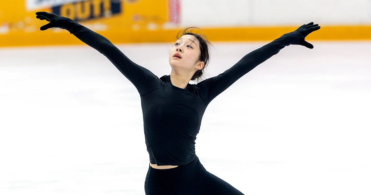 Jia Shin trains on the ice at Zenith Ice Rink in Seoul ahead of the 2026–27 season.