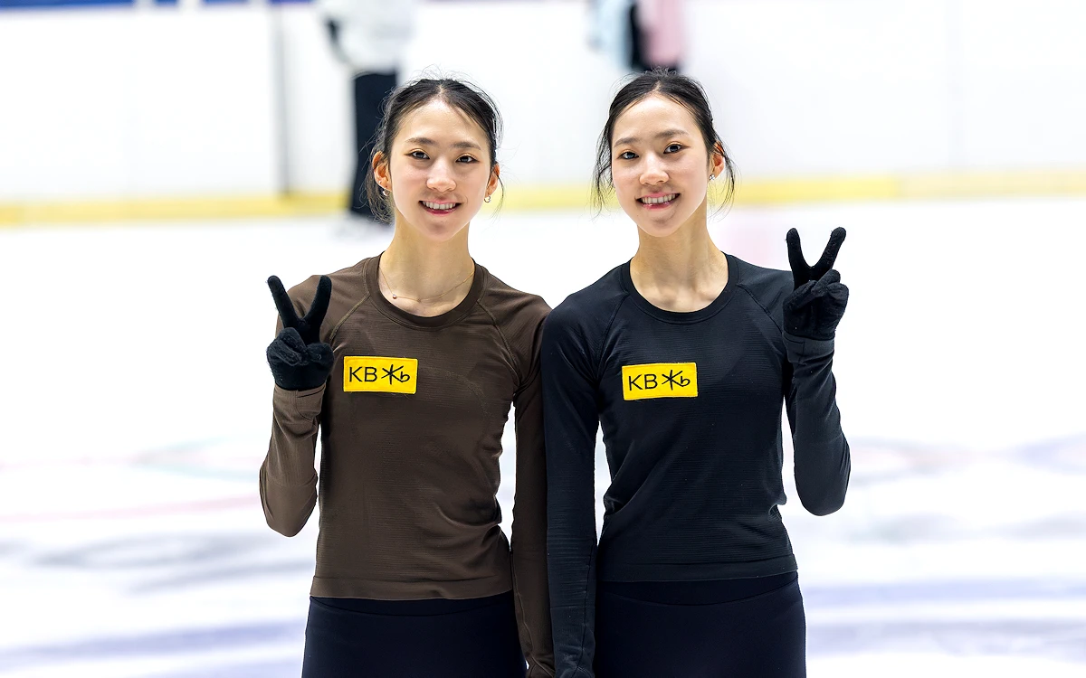Twin skaters Yujae Kim and Yuseong Kim training in Seoul, Korea.