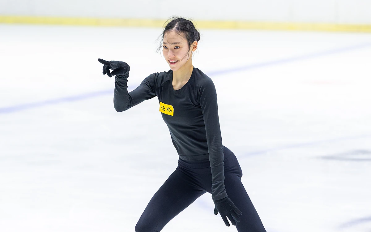 Yuseong Kim training her Short Program in Seoul, South Korea, on July 15, 2026