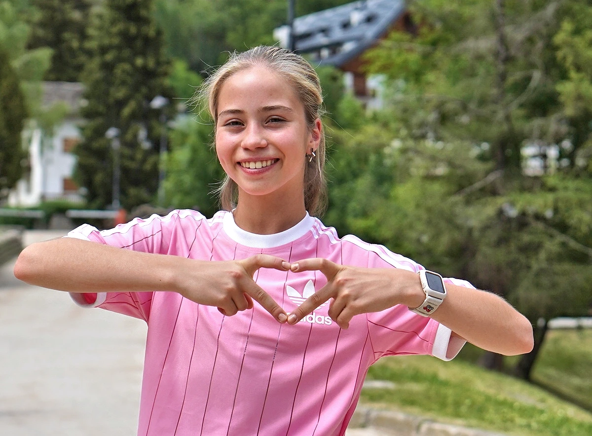 Elina Goidina poses in for a photo in Courmayeur, Italy.